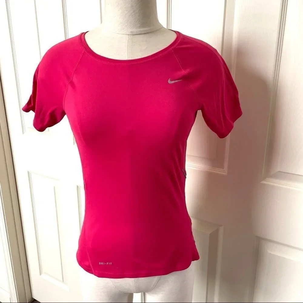Nike pink Dri-fit short sleeved top